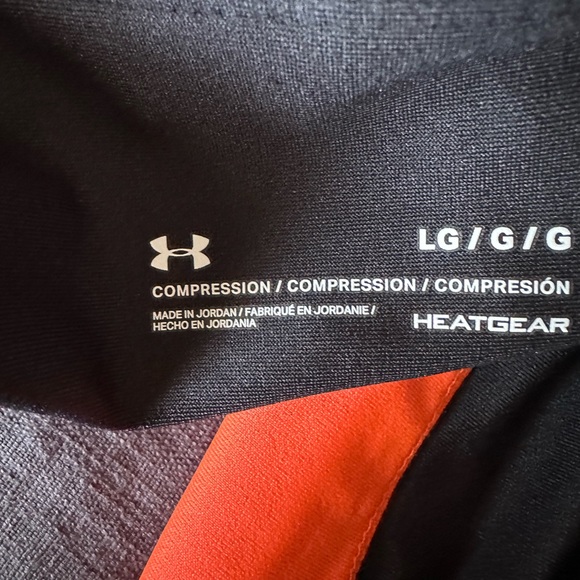 UNDER ARMOUR WOMEN'S HEATGEAR COMPRESSION LEGGINGS BLACK /ORANGE - Picture 6 of 12